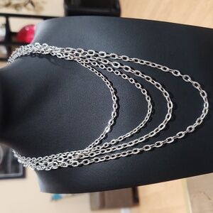 Sarah‎ Coventry Silver Double Chain-Link Necklace